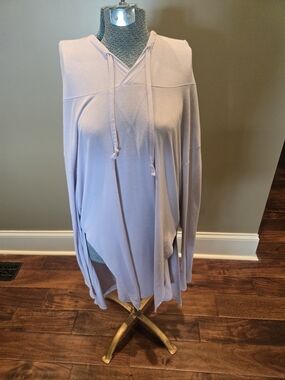 Light Lavender Hooded Tunic Top